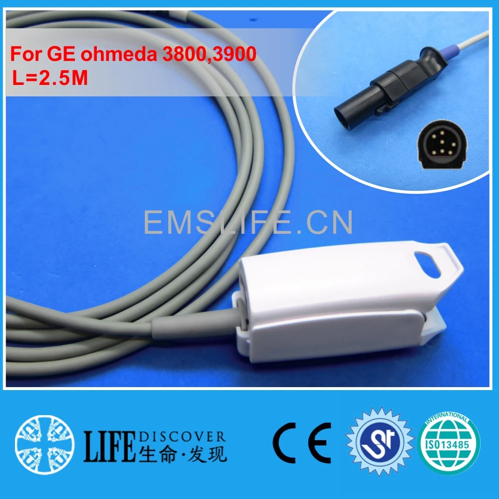 

Long cable AWT adult finger clip spo2 sensor For GE ohmeda 3800,3900 patient monitor