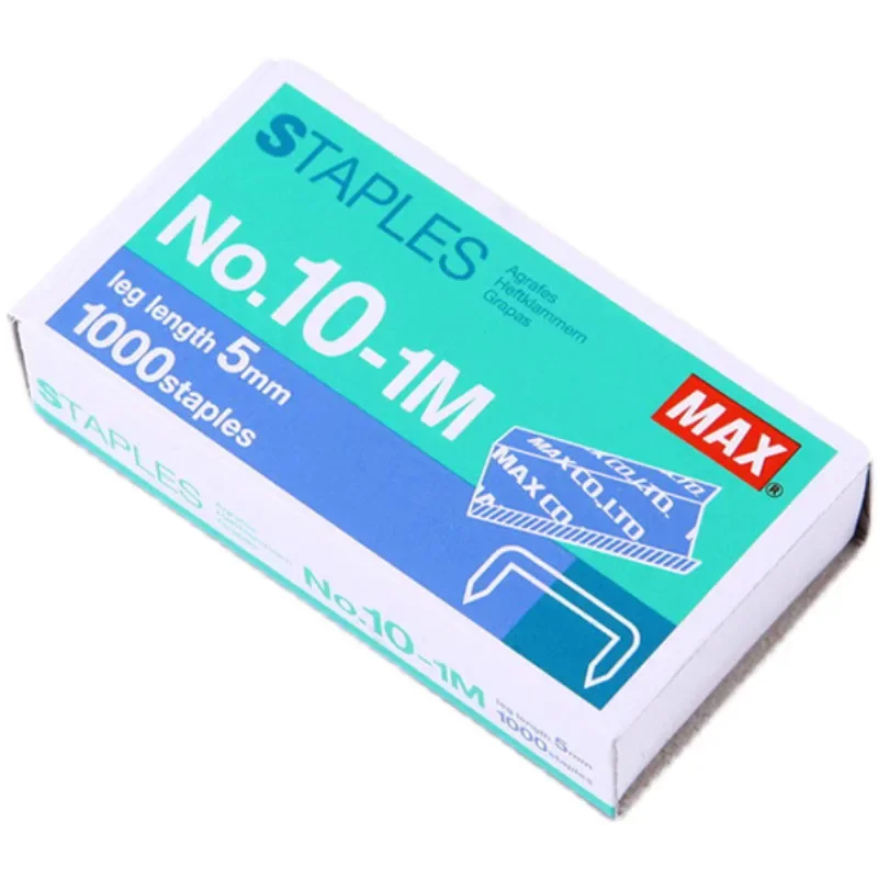 1Pcs Japan MAX NO.10-1M Staples No. 10 Staples Staples Small Stapler Nail 1000 Height 5mm Width 8.4mm