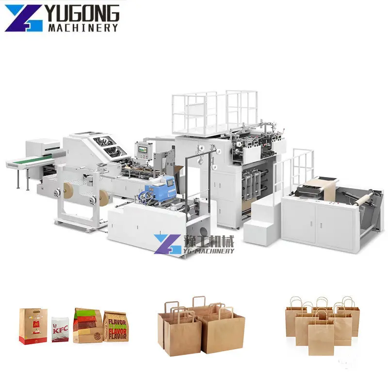 Paper Bag Labeling Machine Kraft Paper Bag Machine Making Paper Bag With Handle Making Machine