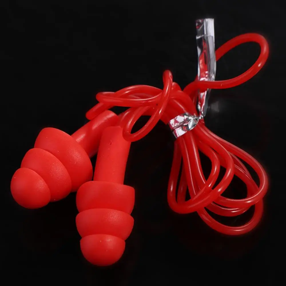 Plugs Silicone Earplugs Sports Sleep Earplugs For Adult Swim Earplugs with Rope Nasal Clip Silicone Ear Plugs Swim Ear Plugs