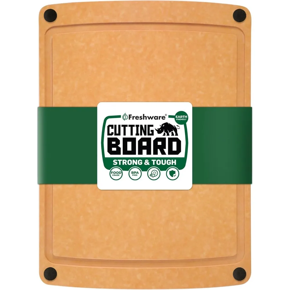 

Деревянная разделочная доска для свежего приготовления на кухне, паз для сока, нескользящие силиконовые ножки, можно мыть в посудомоечной машине, средняя, 12 x 9, натуральная