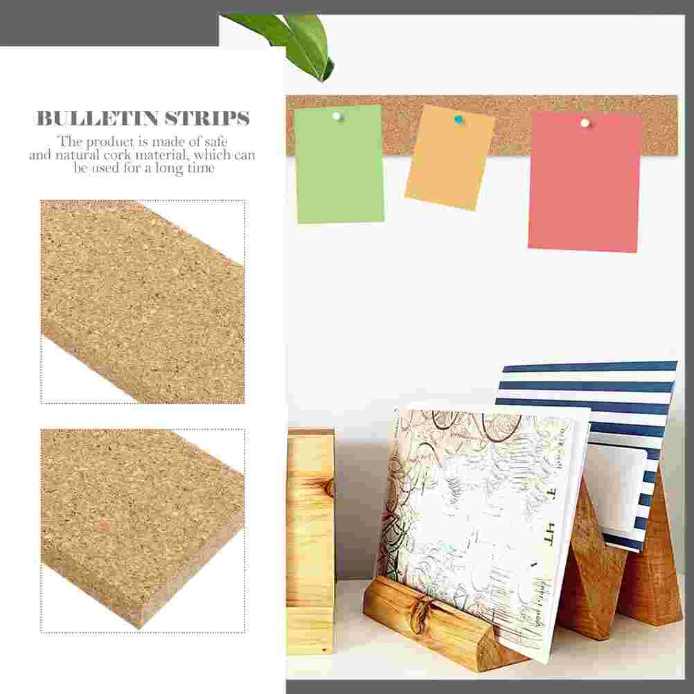 3 Pcs Self-adhesive Cork Strips Board Memo Message Bulletin Photo Wall Office Supplies Home Frameless