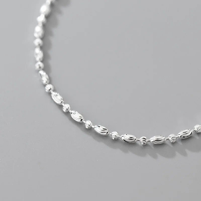 MIQIAO 925 Sterling Silver Real 100% Oval Beads Bracelet Luxury Jewelry Women's Hand Bracelets Charm Chain 2022 New Arrival