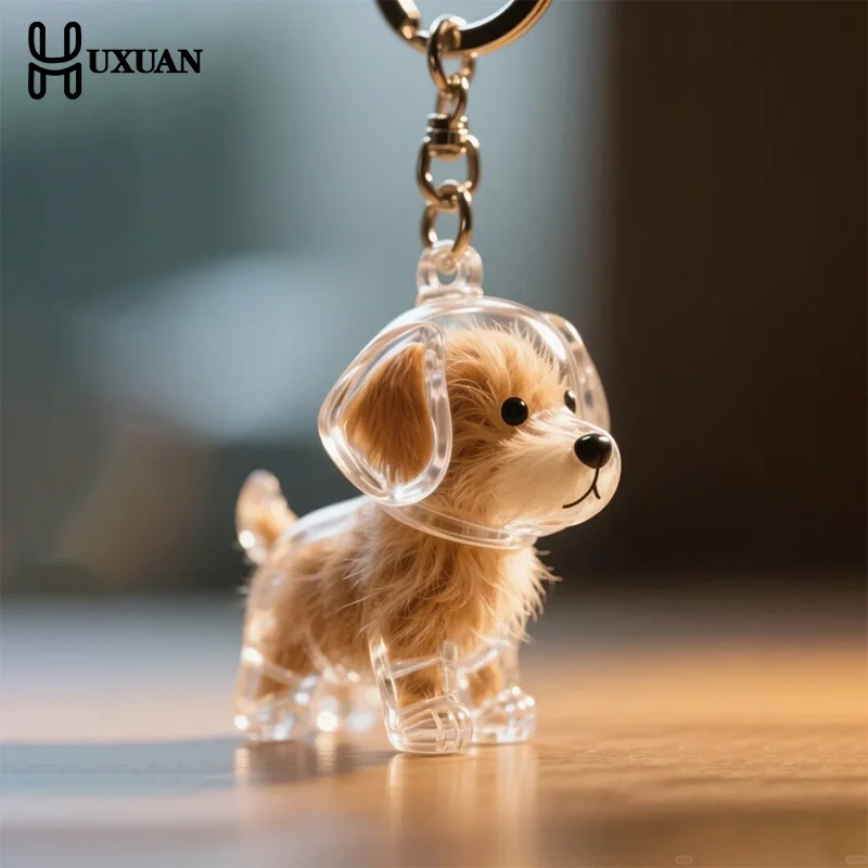 Clear Puppy Hair Memorial Keepsake Capsule Pet's Dog Fur Container DIY Pendant Keychain Decor Pet Lovers Home Display Gifts