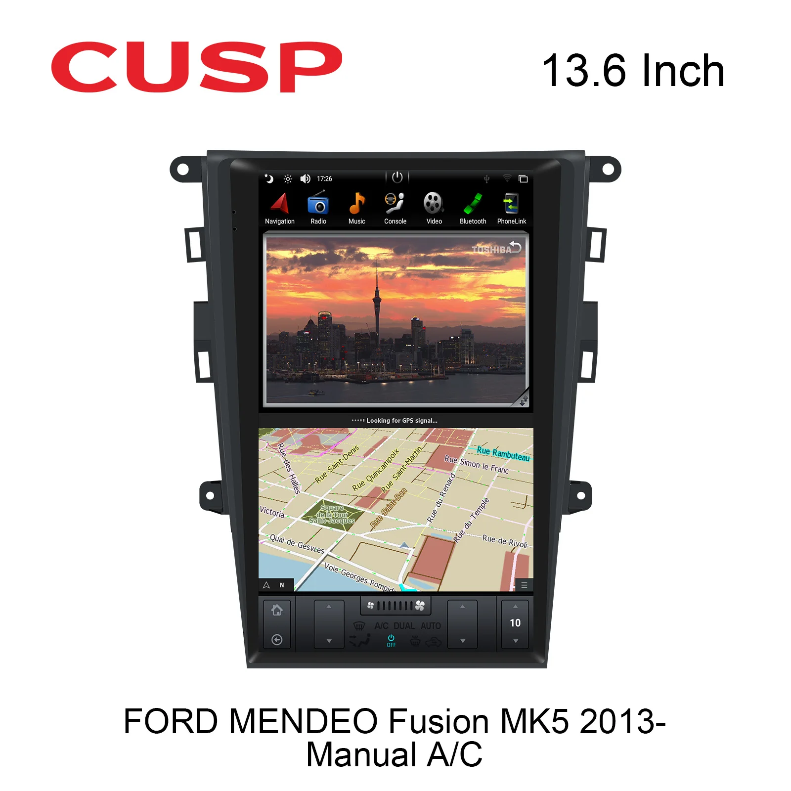 Special Sale Android Car Vertical Screen 13.6 inch Multimedia DSP NAVIGATION For Mondeo Fusion MK5 2013- AUTO A/C & Manual A/C