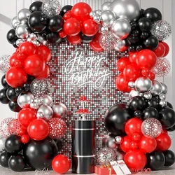 Black Red silver white latex Balloon Arch Kit, decorations for weddings Halloween,bachelorette parties,weddings,birthday parties