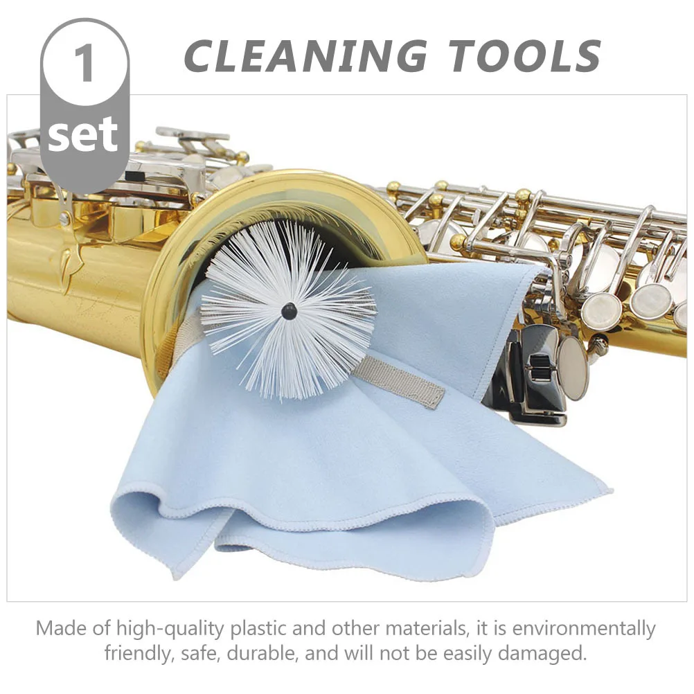 

1Set Saxophone Cleaning Gadget Comprehensive Kit with Cleaning Brush Cork Lubricant Thumb Pad Reeds Clip for All Sax Types