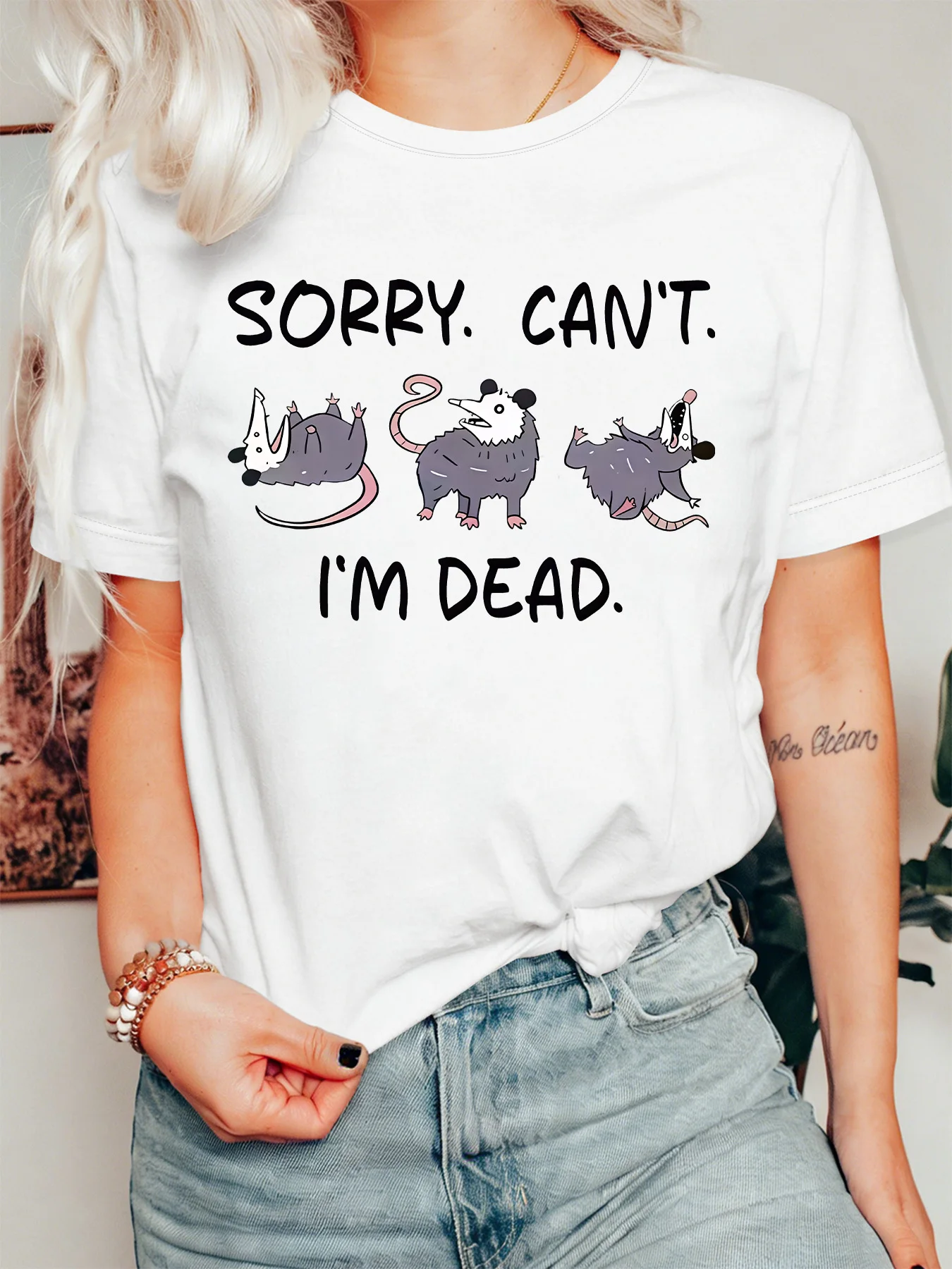 Women Crew Neck Tee Funny Opos - огляд і ціна Women Fashion Quotes