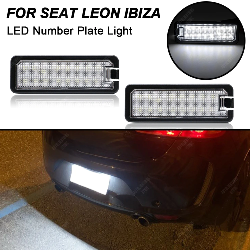 Lampu pelat nomor lisensi LED untuk Seat Ibiza 6L 6J 6P MK3 MK4 MK5 Leon MK2 MK3 5F Arosa Altea Toledo untuk VW Golf