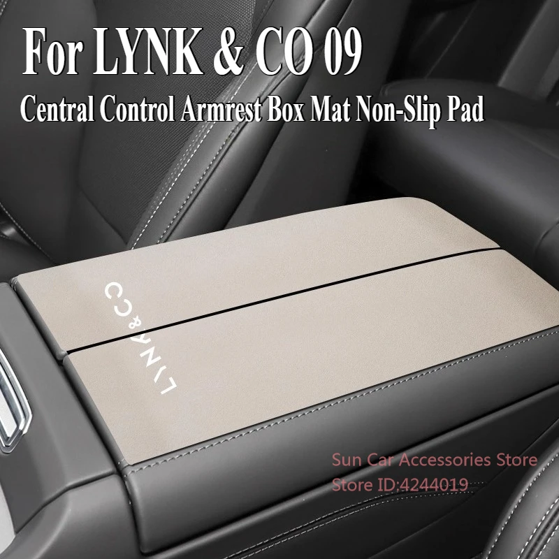 

For LYNK & CO 09 Suede Central Control Armrest Box Mat Non-Slip Pad Protective Cover Car Interior Modified Accessory
