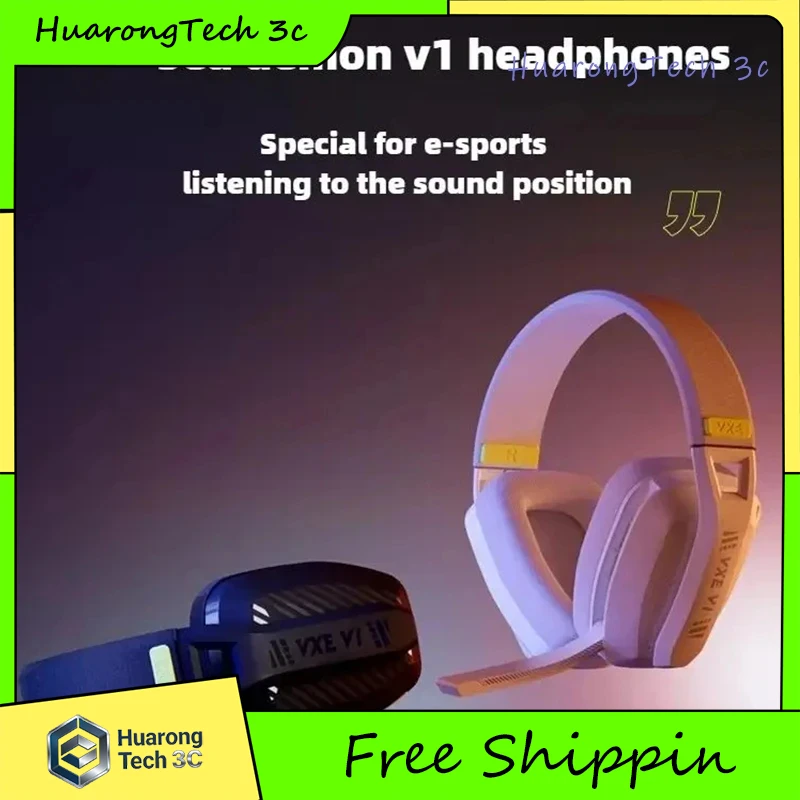 

VXE Siren V1 Gaming Headset 2.4G + Bluetooth 5.3 Dual Mode Low Latency Headphones With Footstep Enhancement ENC Noise Reduction