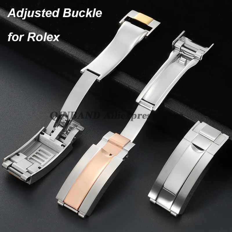 

Пряжка для часов, складные пряжки из нержавеющей стали для Rolex DAYTONA SUBMARINER GMT Yacht-Master, двойные выпуклые регулируемые застежки, кнопка