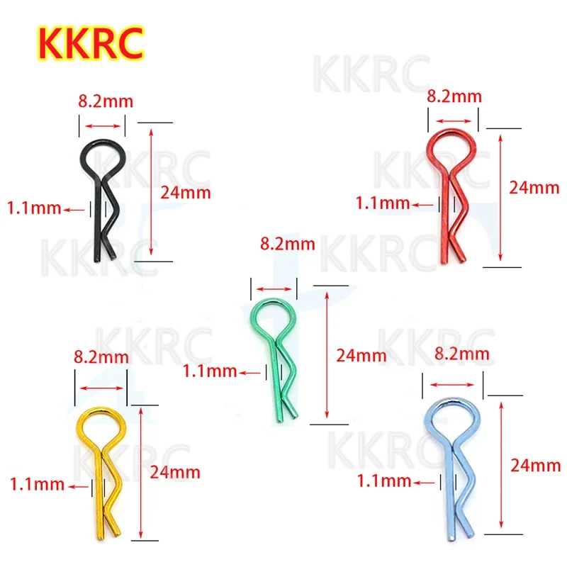 CatRC 10pcs RC Car Metal Bodyshell Clips Pin R Shape for Traxxas TRX4 SCX10 Wraith 1/10 RC Buggy RC Rock Crawler Vehicle Model