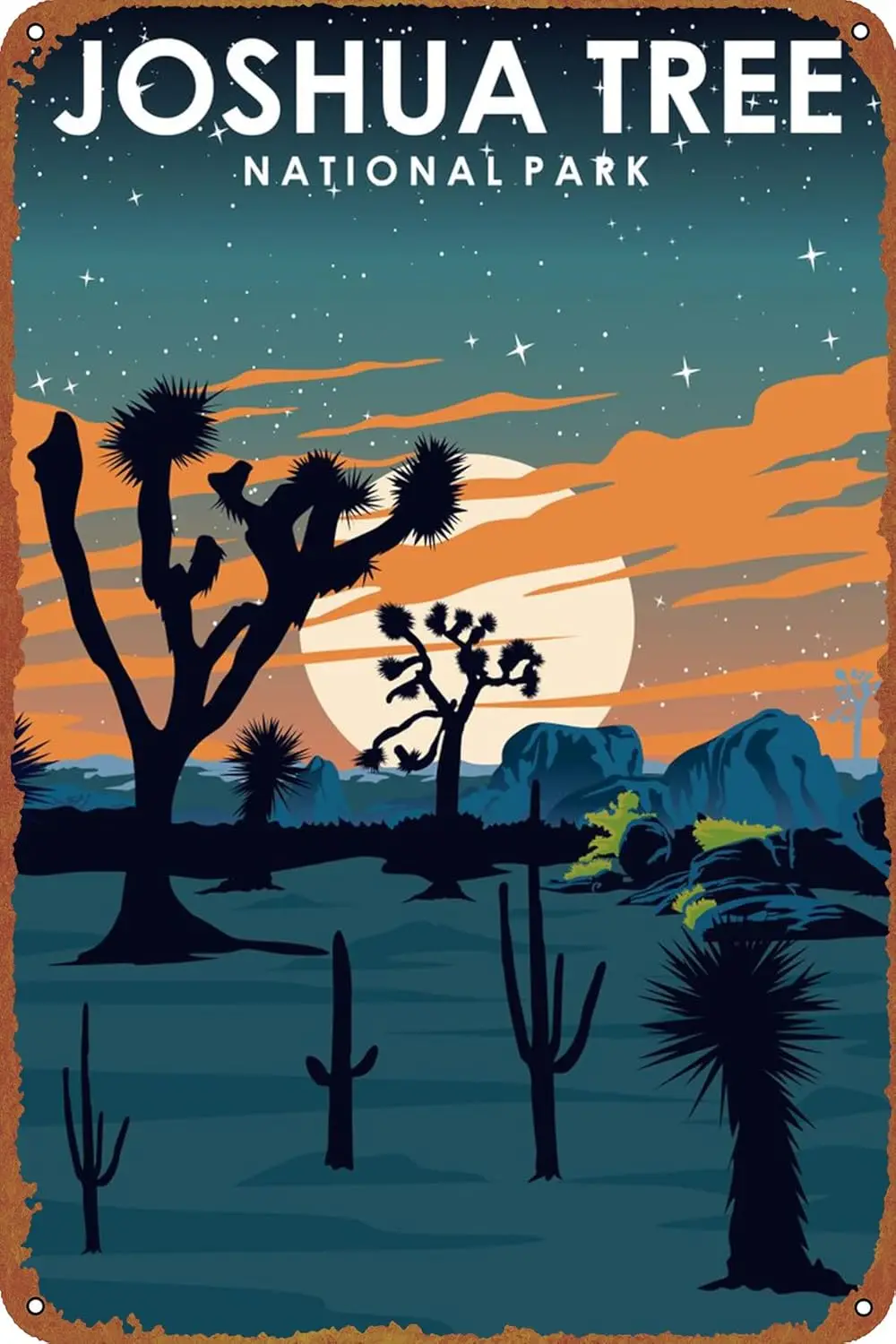 Joshua Tree National Park Poster Retro Metal tin Sign Halloween Tin Sign,Cave,Bar,Club, Home Wall Art Metal Tin Sign