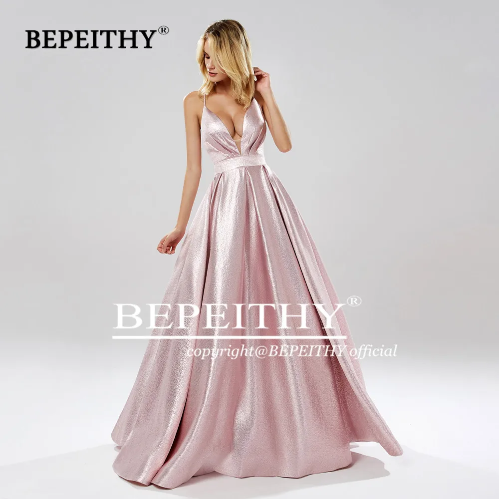 BEPEITHY-Vestidos De graduación personalizados con escote en V profundo, Vestidos De Gala sexys con espalda descubierta y purpurina, Vestidos De noche modernos 2023