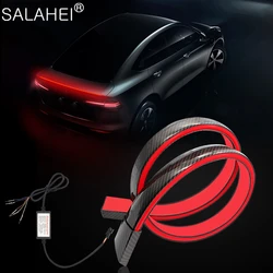 12V Car LED Spoiler Light Universal Carbon Fiber Spoiler Flow Lamp Turn Signal Brake Warning Light Auto Rear Tail Wing Accessory