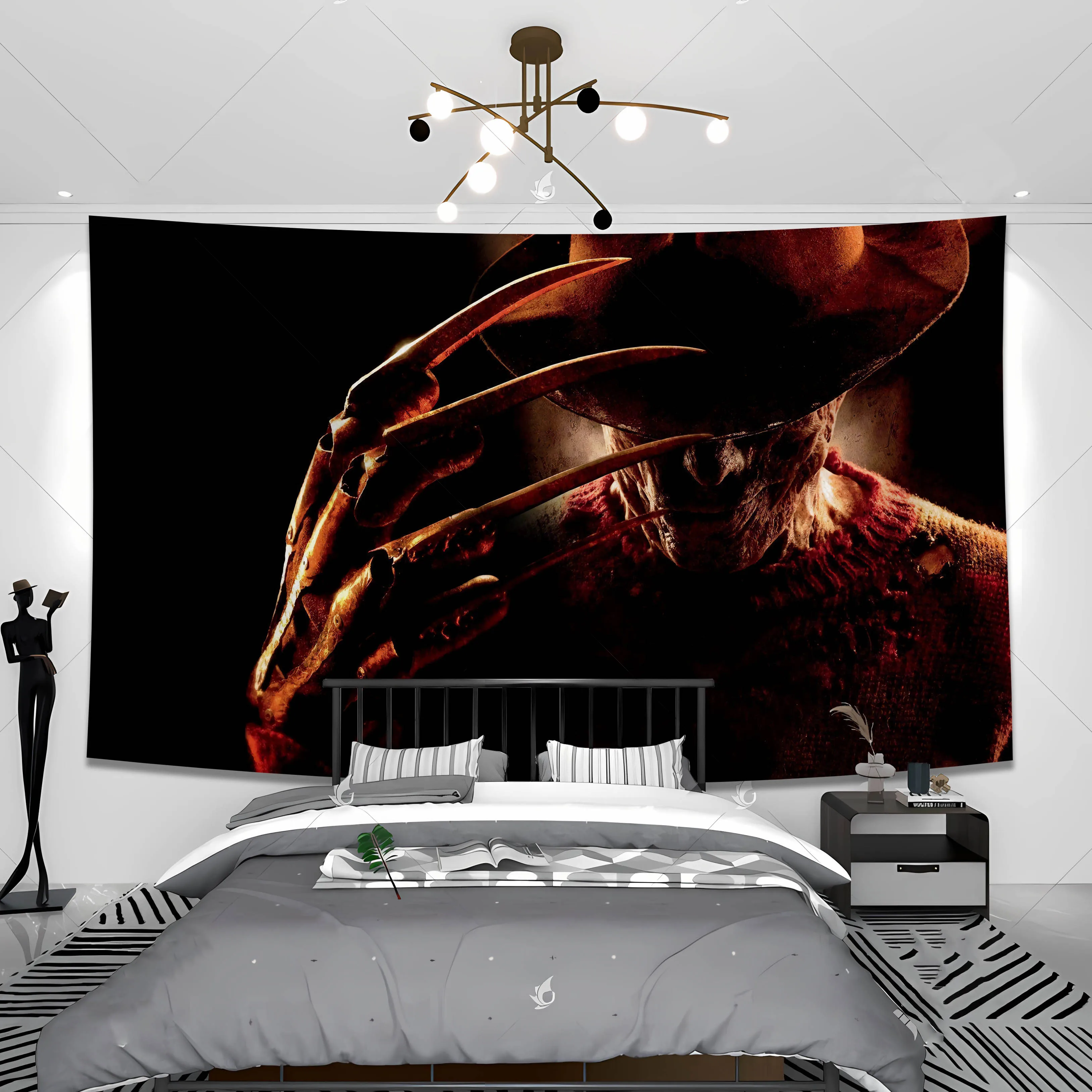 QdDeco 90x90 150x150 Nightmare Freddy Krueger Flag Horror Movie Banner decorazione arazzo