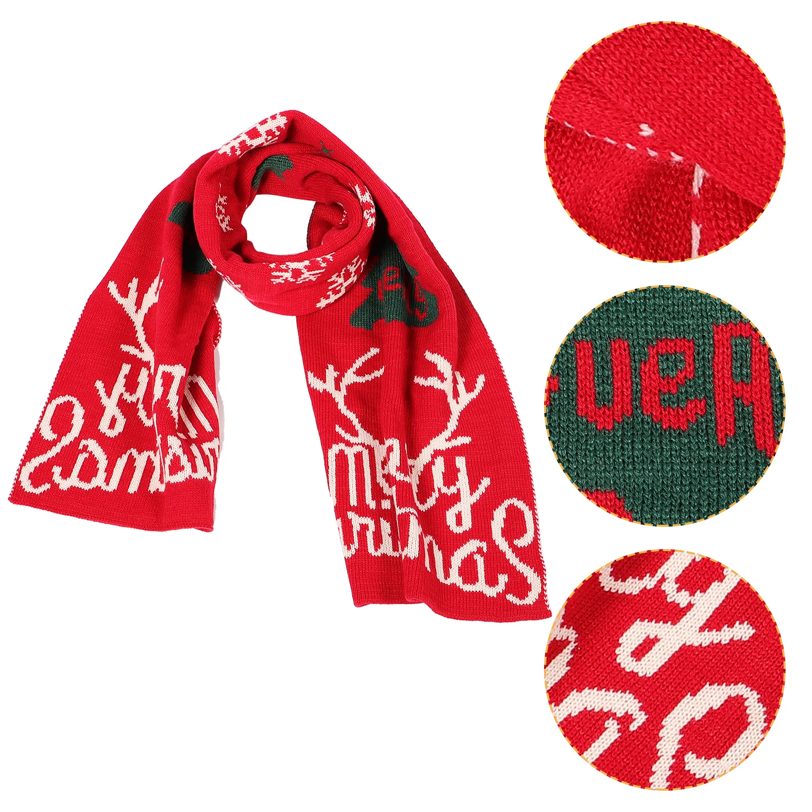 

Elk Design Christmas Scarf Soft Warm Knit Winter Autumn Wrap for Family Trip Vacation Festival Celebration Unisex Gift