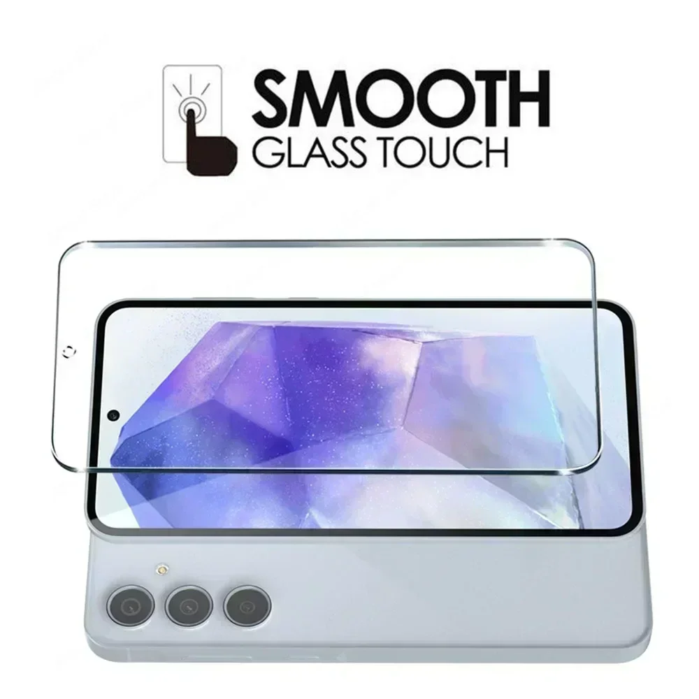 4 ชิ้นกระจกนิรภัยสําหรับ Samsung Galaxy A55 A54 A53 A52 5 กรัม A34 A15 A51 A71 A34 A14 A24 A33 A70 A73 A12 A13 A32 ป้องกันหน้าจอ