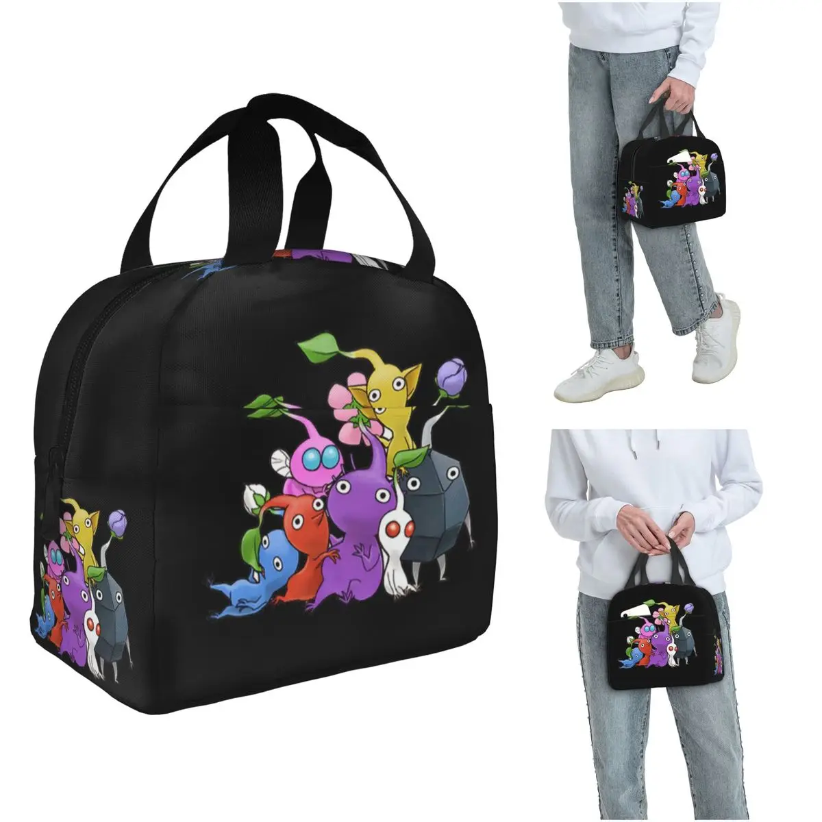 Pikmin Ideas Game Art Insulated Lunch Bag for Women Children Portable Food Boxes Thermal Lunch Box Tote