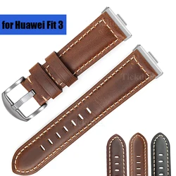 Leather Strap for Huawei Watch Fit 3 Genuine Leather WatchBand for Huawei Watch Fit3 Bracelet Correa Accessories