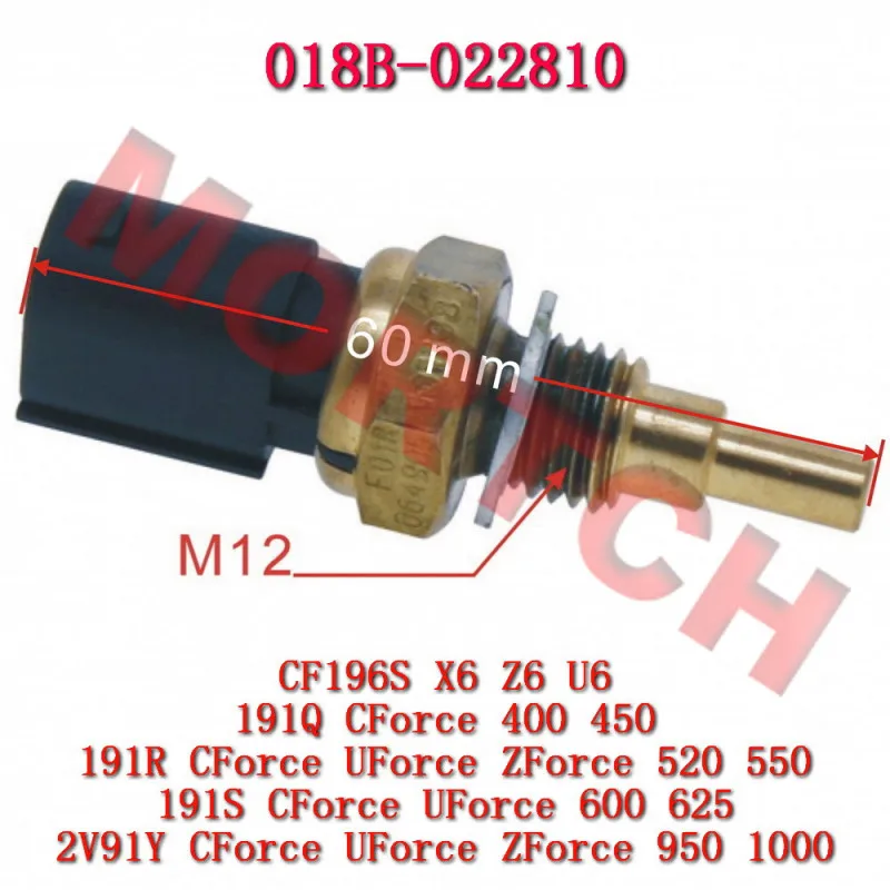 

Water Temperature Sensor 018B-022810 M12 For CFMoto ENGINE 157MJ 2V91Y 172MM 191Q 191S 268MQ 283MT 283MU 2V91W CF400 CF188 CF650