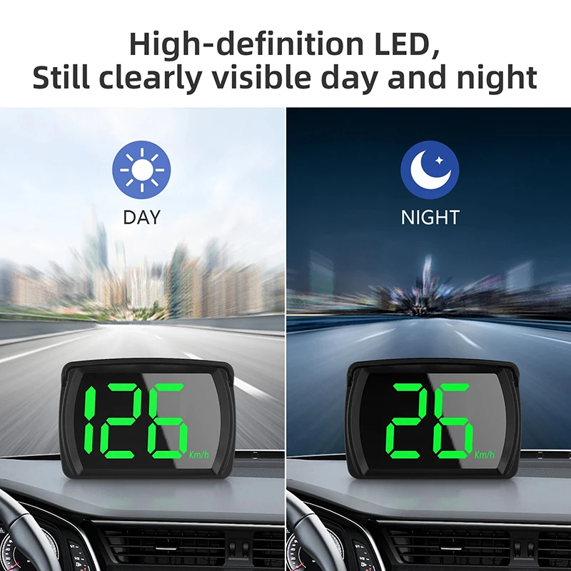 Xiaomi Hud Gps Car Digital Speedometer Head-up Display Dual Chips KMH MPH Reminder Meter Plug and Play Big Font for All Cars