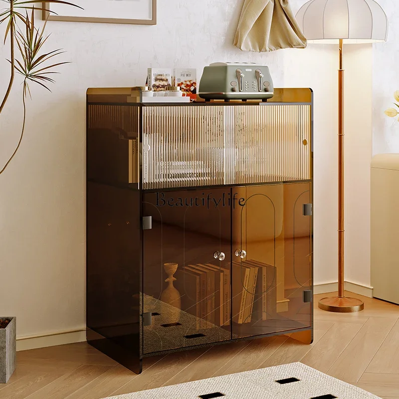 

yj19 Acrylic dining side cabinet Italian light luxury storage bookcase