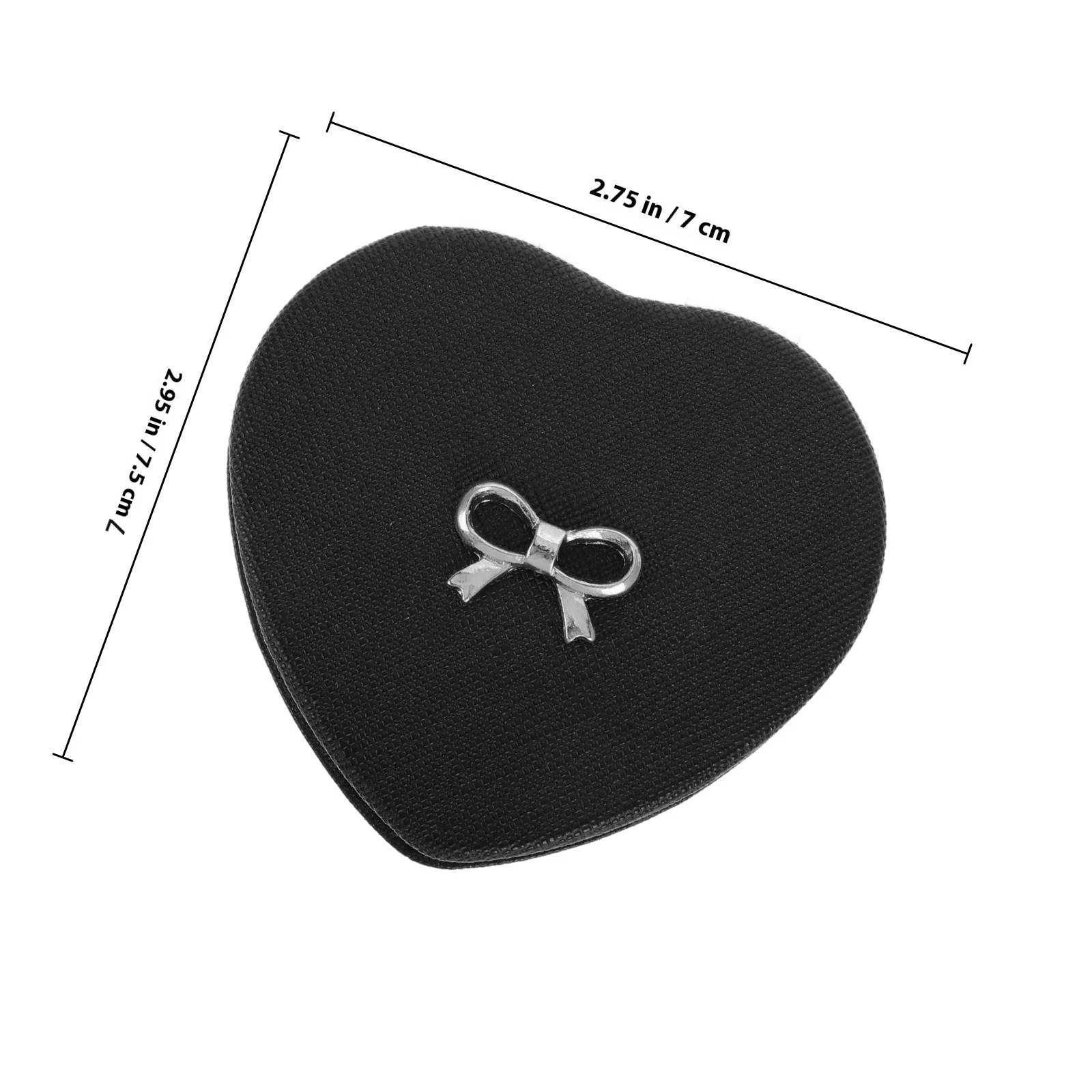 مكياج صغير الحجم على شكل قلب، محمول على الوجهين، قابل للطي للمحفظة، سفر صغير للنساء، فيونكة معدنية لطيفة