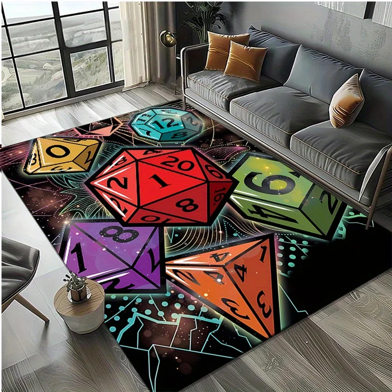 

Crystal Velvet Dungeons & Dragons Printed Area Rug Carpet for Bedroom and Living Room, Home Decor Mats, Non-Slip Mat for