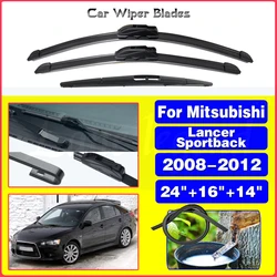 Car Wiper Front Rear Wiper Blades Set For Mitsubishi Lancer Hatchback Sportback 2008-2012 Windshield Windscreen Window 24