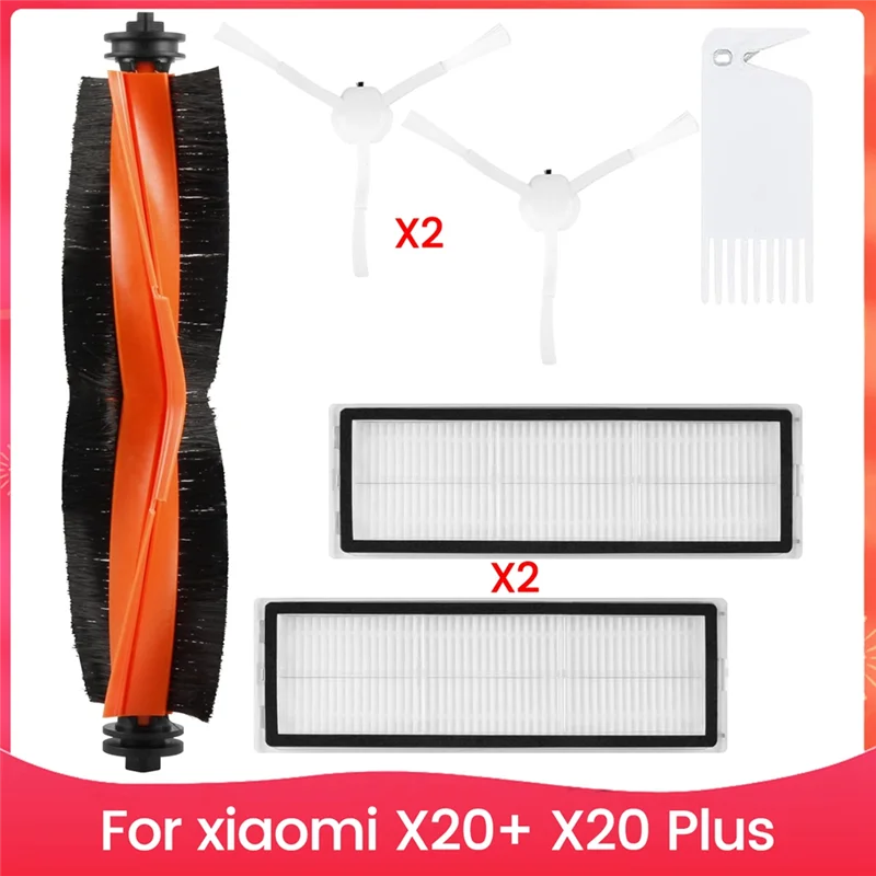 مجموعة الملحقات لأجزاء المكنسة الكهربائية Xiaomi X20+ X20 Plus ملحقات فلتر Hepa للفرشاة الجانبية الرئيسية