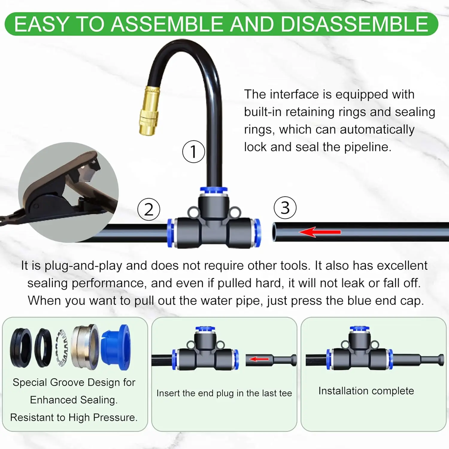 نظام الري بالتنقيط بطول 98 قدمًا، 360 درجة ° مجموعة الري بالتنقيط القابلة للانحناء، 25 فوهة و27 موصلًا سريعًا، نظام ري الحدائق الأوتوماتيكي #5