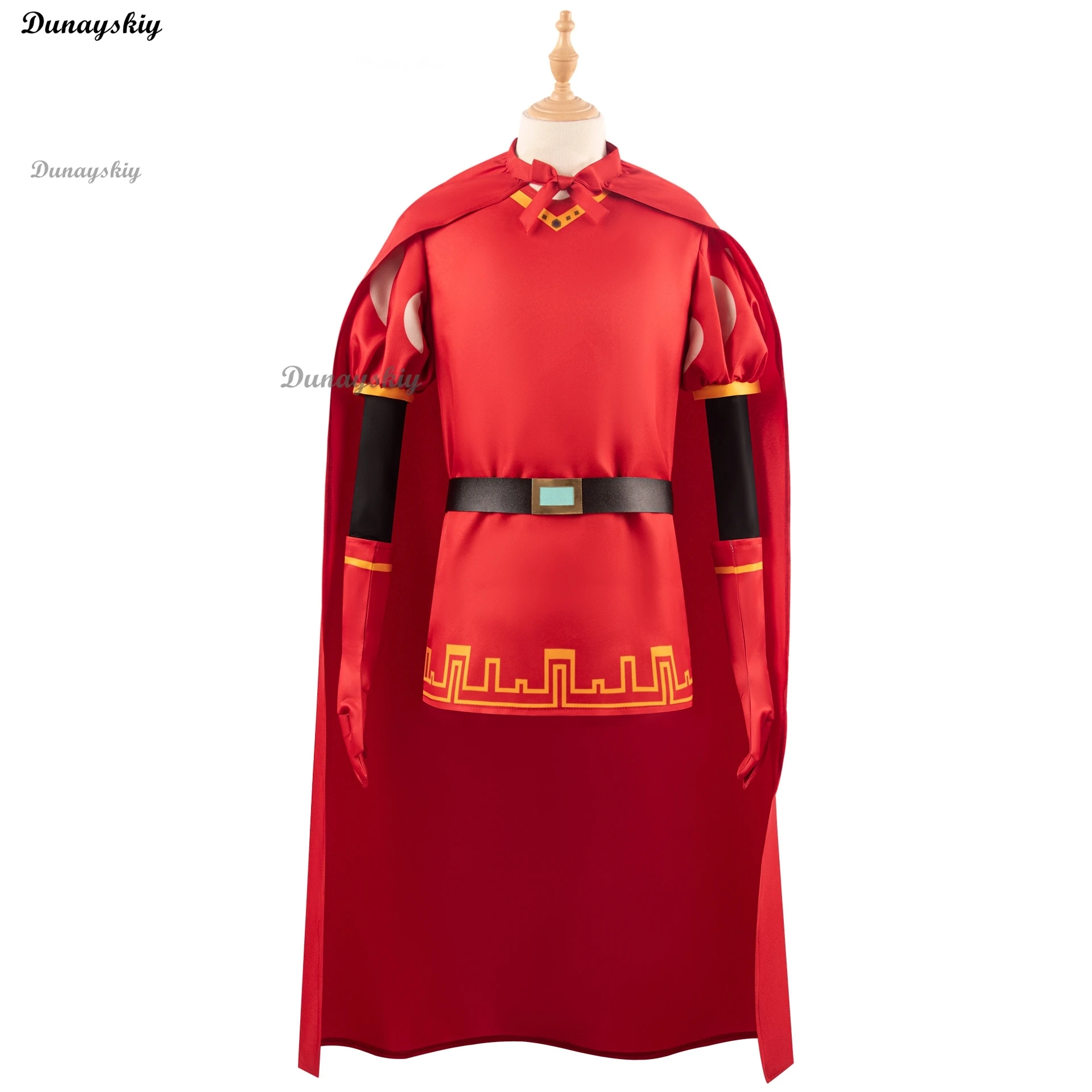 Lord Farquaad Cosplay Cloak Glove Hat Set Anime Costume Uniform Medieval Cosplay Halloween Party Red Outfit For Women Men