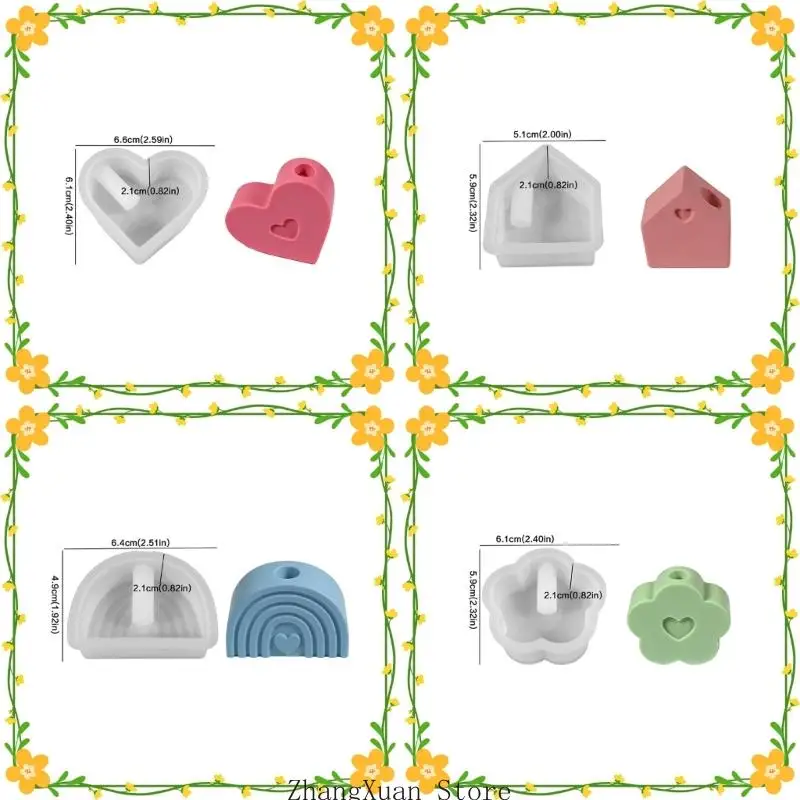 Charm-Herz- und Blumenhaus-Silikonform, für die DIY-Kreation, 3 x – Detail 6