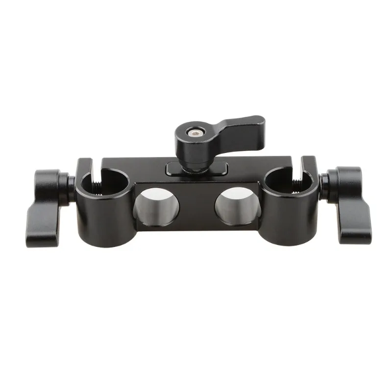 

4-Hole 15mm pipe clamp for DSLR tripod baseplate and Manfrotto board quick loading