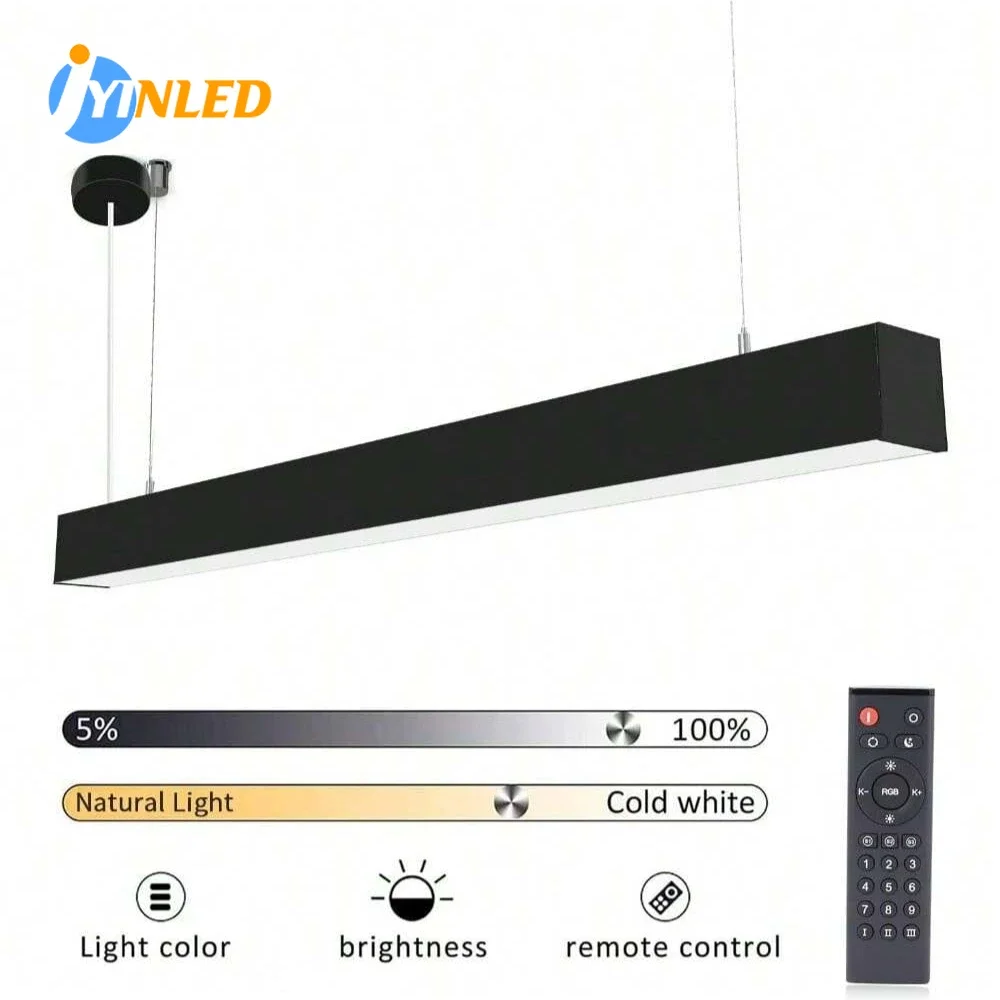 

Modern 30W LED Linear Pendant Lights Minimalist LED Long Strip Lighting for Dining Table Office Room Cord Hanging Lamp Lustre