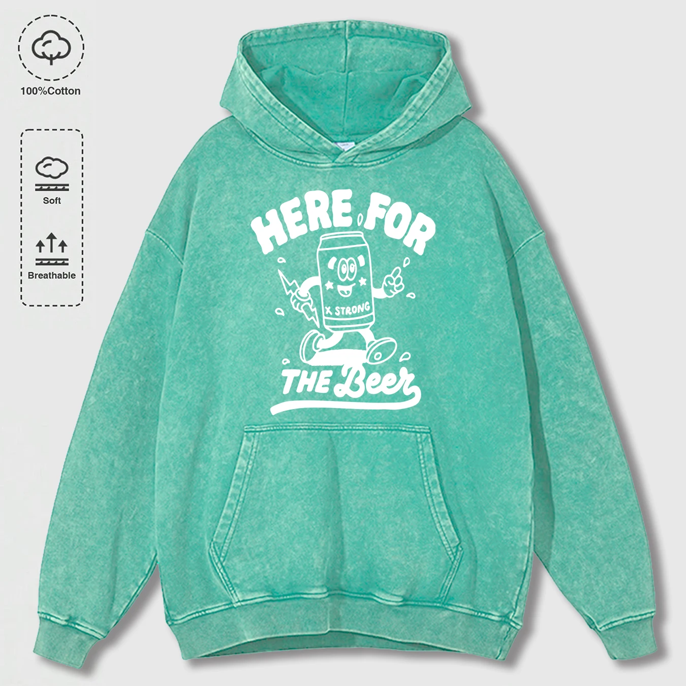 Hier voor sterke dranken Afdrukken Sweatshirt Mannen Retro Comics Hoodies All-Match Losse Sportkleding Casual Katoen Herfst Man Hoody