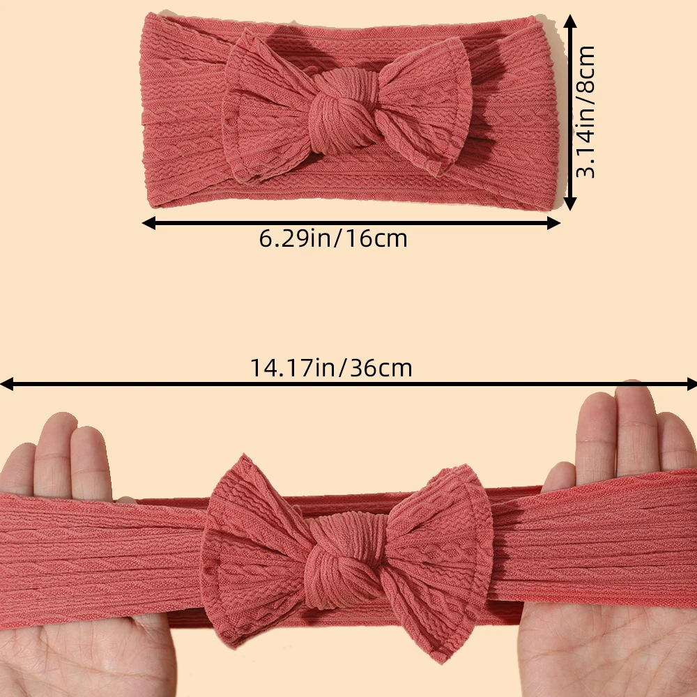 Solid Cable Bow Baby Headband for Child Nylon Bowknot Headwear Kids Elastic Turban Headwraps Newborn Boys Girls Hair Accessories