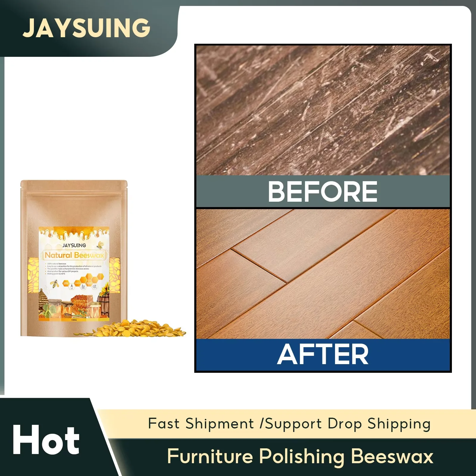 Furniture Polishing Beeswax Waterproof Clean Spray Solid Wood Furniture Polishing Seasoning Beeswax Polisher Shiny Wood Care Wax