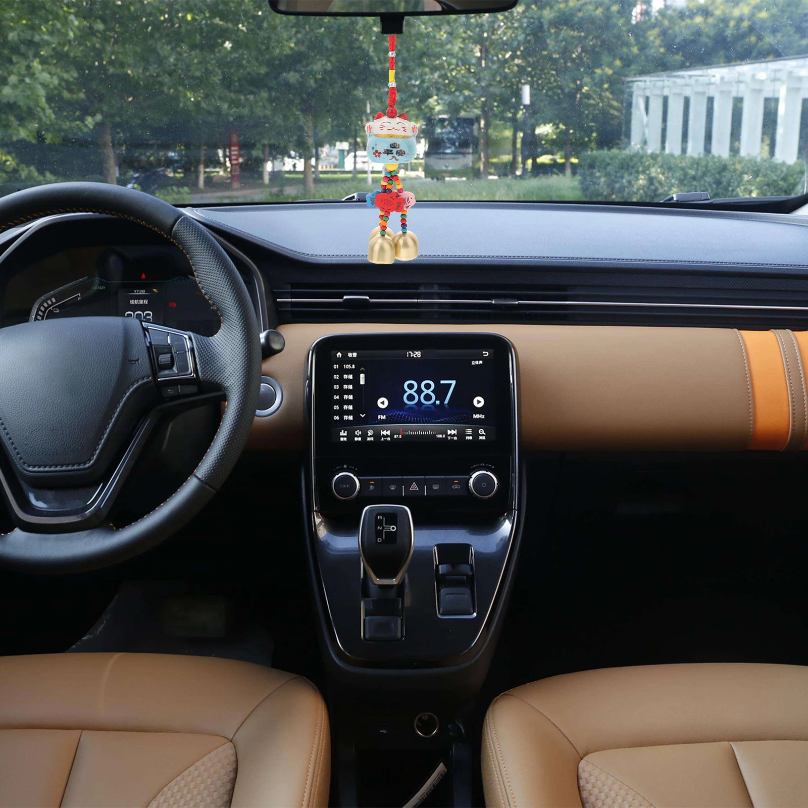 

2Pcs Fortune Cat Hanging Wind Chimes Premium Ceramic Aeolian Bells for Garden Patio Balcony Home Decor Calming Sounds