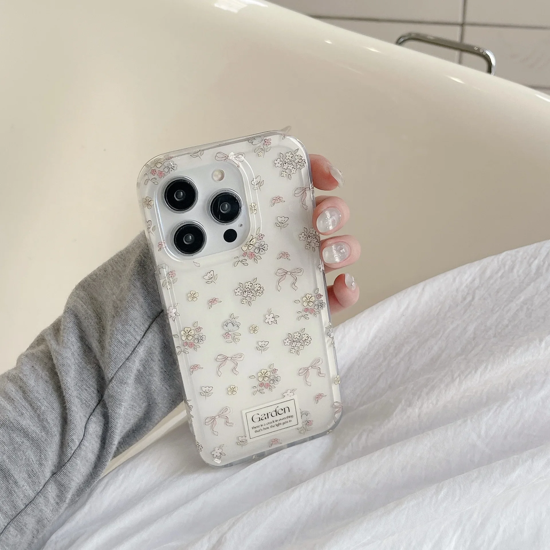Fairy gentle bow tie flowers art girls Phone Case For iPhone 15 14 13 12 11 Pro Max Case Cute Sweet cartoon Shockproof Cover image 5