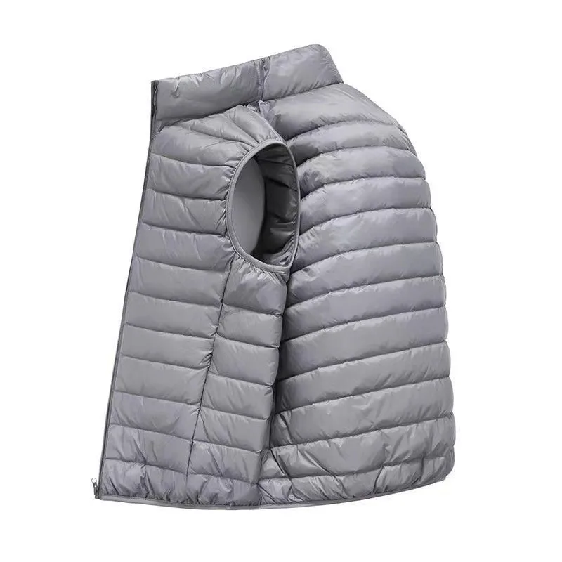 Mens Vest Jacket Warm Sleeveless Jackets Winter Waterproof Zipper Coat Autumn Stand-up Collar Casual Waistcoat Brand Clothing