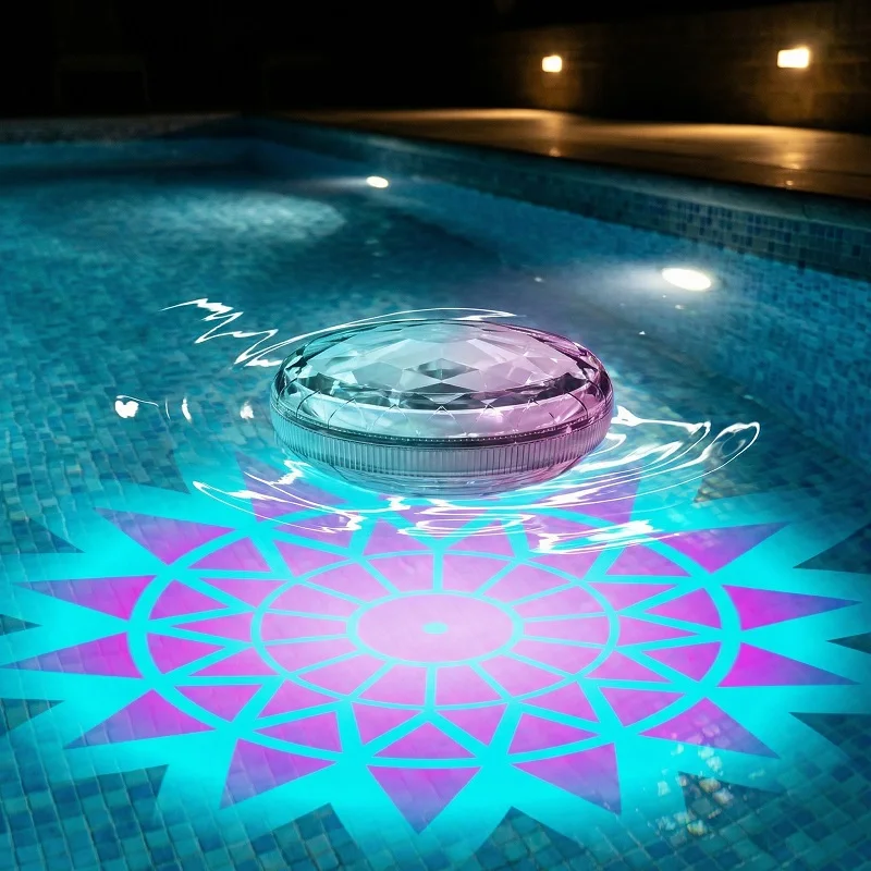 Outdoor LED Solar Pool Lights RGB Spectrum 16 Million Colors Dynamic Modes Solar-charged Waterproof Design Waterproof 3 Timer 9 Lighting Floating Lamp For Garden Pool Party Decoration