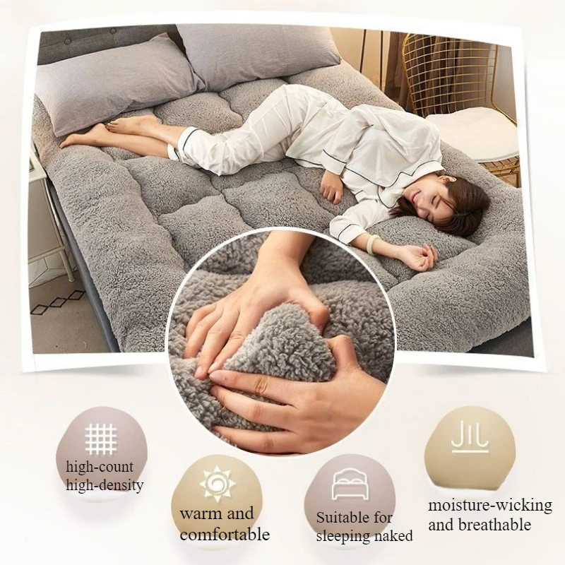

2026 Thickened Warm Lamb Wool Mattress Tatami Mattress Student Dormitory Mattress Non-Slip Foldable for Bedroom Sofa Bed 매트리스