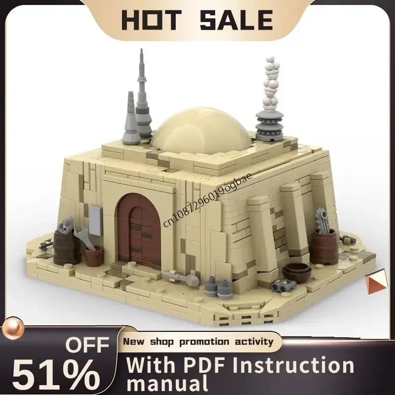 

Новинка, 920 шт., знаменитая звезда, боевой фильм Moc Tatooine, модель дома, головоломка на заказ, креативные идеи «сделай сам», детские игрушки, подарки на день рождения