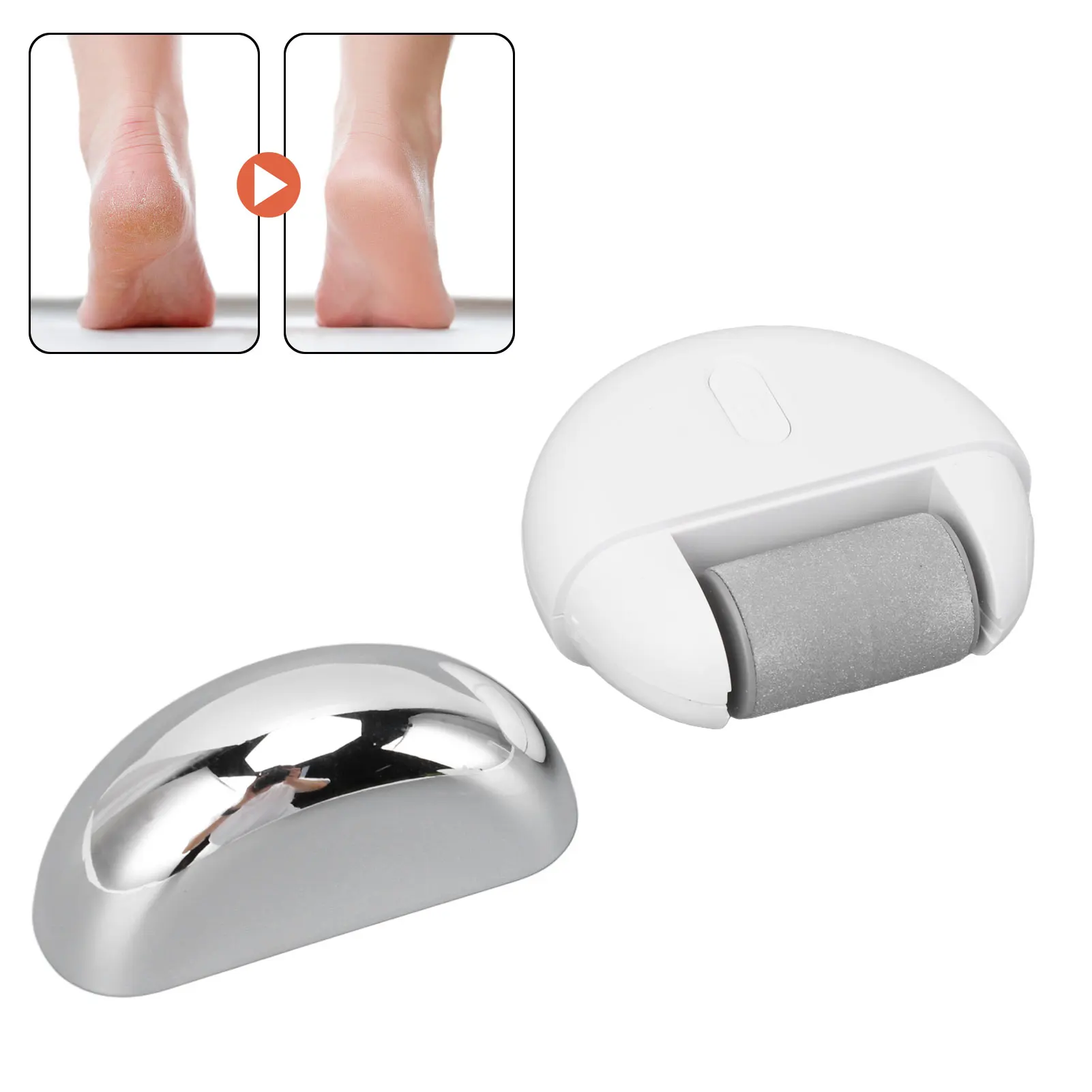 전기 발 스크러버 전기 발 파일 전문 충전식 진주 흰색 2 속도 물 증거 하드 갈라진 건성 피부