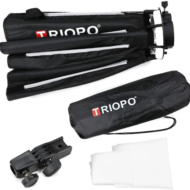 Triopo 65 سنتيمتر طوي المثمن سوفت بوكس S قوس شبكة fr جولة رئيس فلاش Godox V1 AD200Pro