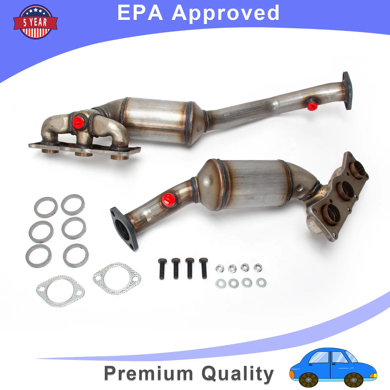 For BMW X5 Pair of BOTH Manifold Catalytic Converter 2007 TO 2010 10H22-134/135