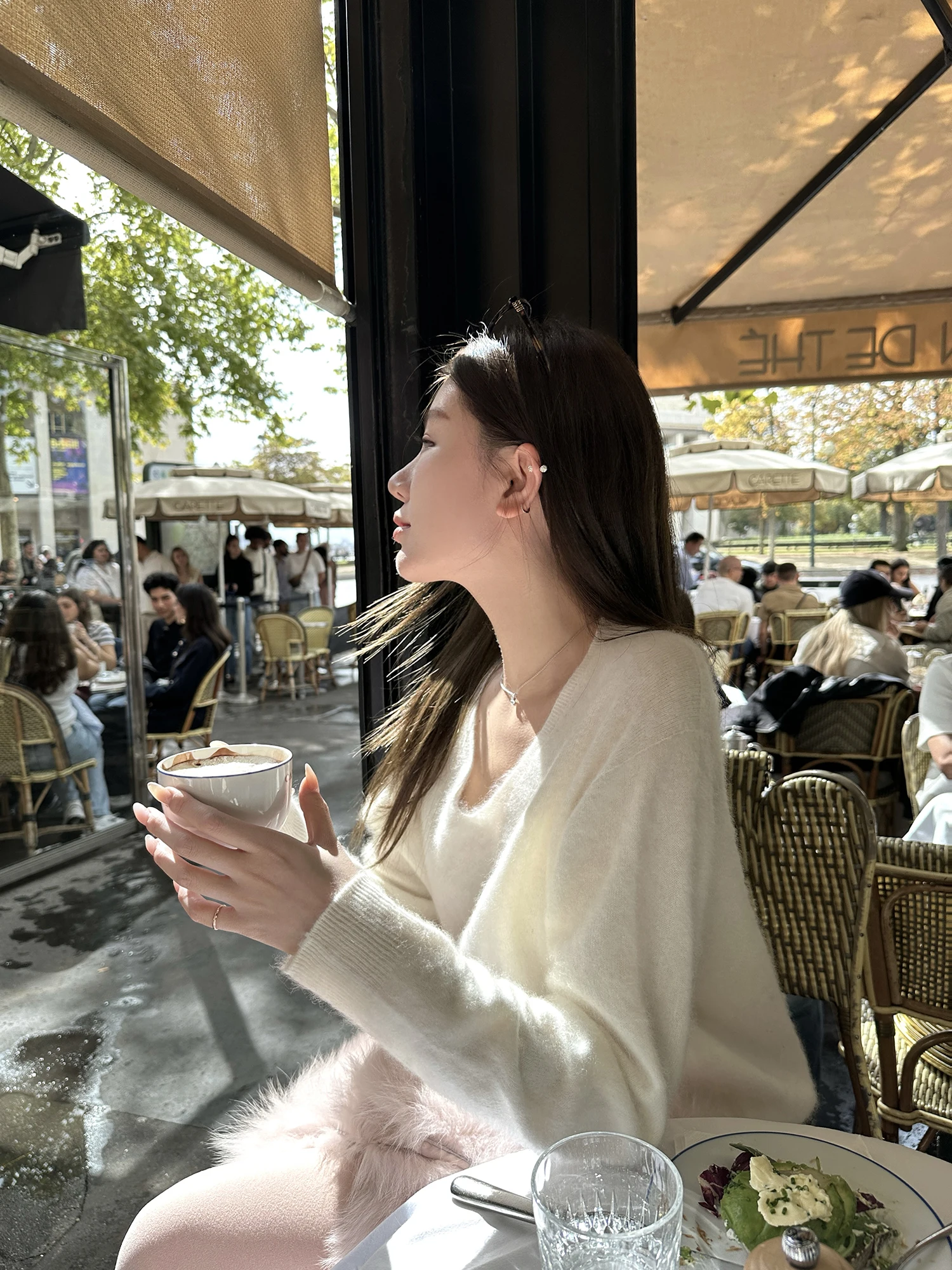 

Dabaoxi Quali Direct Line Women's Knitted Wool Sweater Inner Wear Camere Pull Underwear Regular Fit V-Ne Long Sve